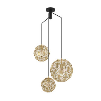 Skoura Three Light Pendant in Black (217|39758A)