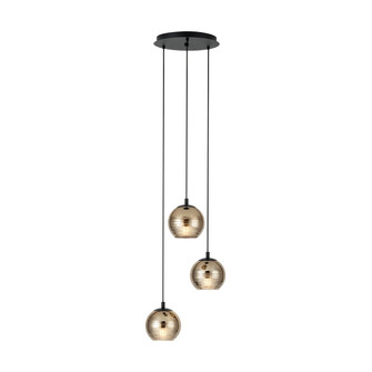 Lemorieta Three Light Pendant in Black (217|39685A)