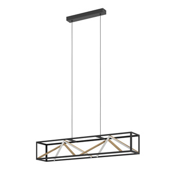 Penela LED Linear Pendant in Black, Brushed Gold (217|390417A)