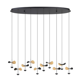 Dracera LED Linear Pendant in Black & Gold Leaf (217|390342A)