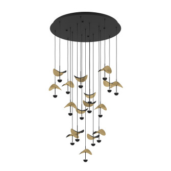 Dracera LED Pendant in Black & Gold Leaf (217|390341A)