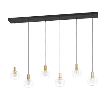 Terque LED Linear Pendant in Black & Brushed Gold (217|390281A)