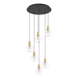 Terque LED Pendant in Black & Brushed Gold (217|390279A)