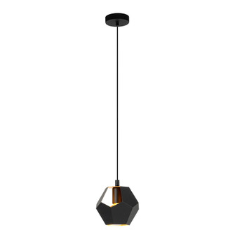 Rasigures One Light Mini Pendant in Structured Black & Gold (217|205808A)
