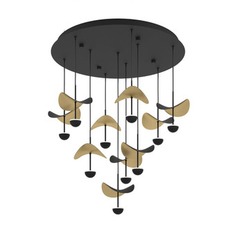 Dracera LED Ceiling Mount in Black & Gold Leaf (217|205804A)