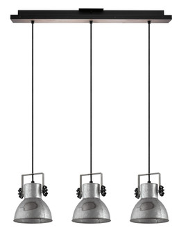 Barnstaple Three Light Pendant in Black & Bleached Wood (217|203399A)