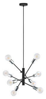 Gradoli Eight Light Pendant in Black & Chrome (217|203386A)