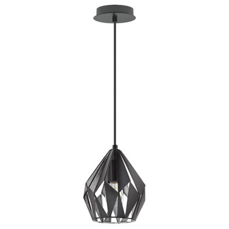 Carlton One Light Pendant in Matte Black & Silver (217|202035A)
