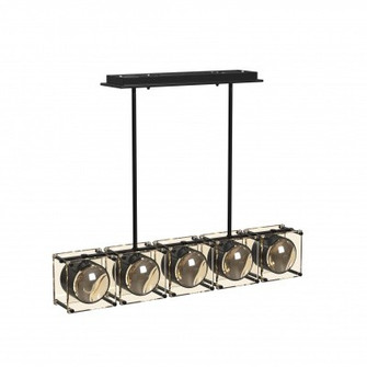 Peninisula Five Light Linear Chandelier in Matte Black (192|HF7105-BK)