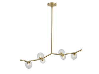 Hampton LED Chandelier in Brushed Brass w/Clear Glass (192|HF4806-CLR)