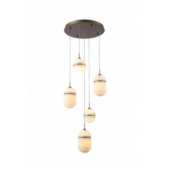 Sedona Five Light Pendant in Alabaster / Aged Brass (192|HF2905-AB)