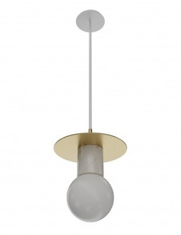 Newport One Light Pendant in Brushed Brass / White (192|HF1951-BB-WHT)
