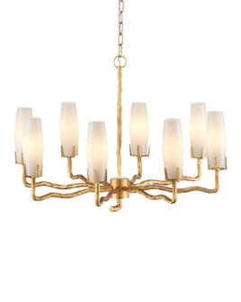Mathilda Eight Light Chandelier in White/Matte Gold (142|9000-1285)