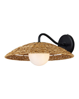 Barbary One Light Wall Sconce in Natural/Black/Frosted White (142|5500-0059)