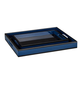 Lacquer Tray Set of 2 in Navy / Black (142|1200-1018)