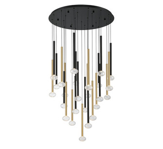Soffio LED Chandelier in Matte Black and Brushed Gold (541|12111-023)