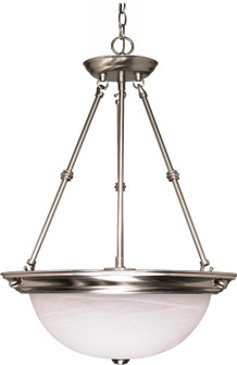 Alabaster Glass Brushed Nickel Three Light Pendant in Brushed Nickel (72|60-204)