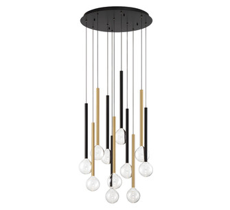 Positano LED Chandelier in Matte Black and Plated Brushed Gold (541|10144-023)
