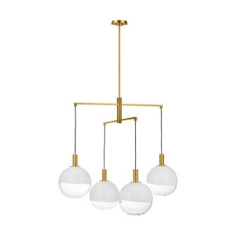 Torian Four Light Chandelier in Burnished Brass (454|SLC1044BBS)