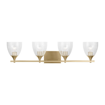 Toffino Four Light Vanity in Satin Brass (454|DJV1024SBCKG)