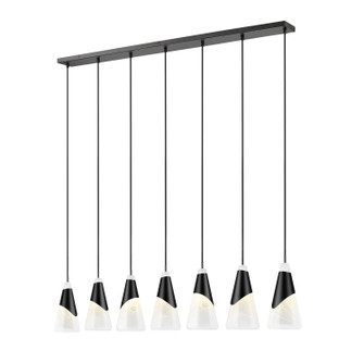 Aimie Seven Light Linear Chandelier in Matte Black (224|828P7-7L-MB)