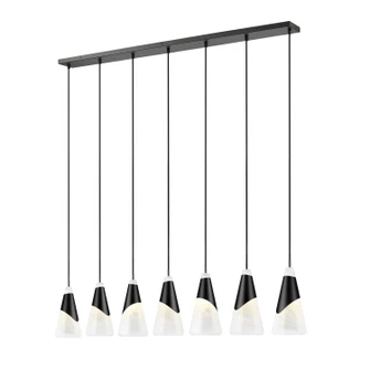Aimie Seven Light Linear Chandelier in Matte Black (224|828P7-7L-MB)
