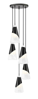Aimie Five Light Chandelier in Matte Black (224|828P6-5R-MB)