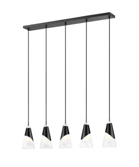 Aimie Five Light Linear Chandelier in Matte Black (224|828P6-5L-MB)