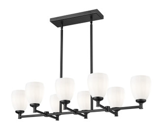 Oren Eight Light Linear Chandelier in Matte Black (224|7004-8L-MB)
