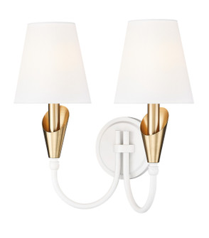 Claudelle Two Light Wall Sconce in Tundra White + Modern Gold (224|4014-2S-TW-MGLD)