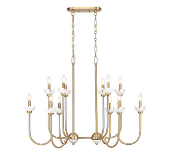 Allistair 12 Light Linear Chandelier in Modern Gold (224|352-42L-MGLD)