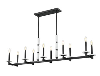Kaden Ten Light Linear Chandelier in Matte Black (224|3045-10L-MB)