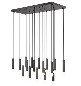 Stari 17 Light Linear Chandelier in Matte Black (224|1956P-17L-MB)