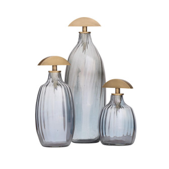 Karis Decanters, Set of 3 in Blue Smoke Luster (314|ARI22)