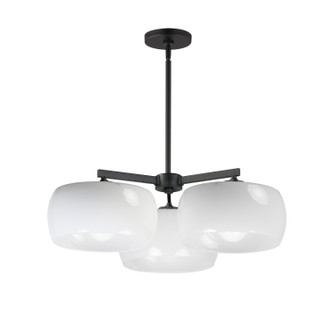 Glazed Three Light Chandelier in White / Black (16|26143WTBK)