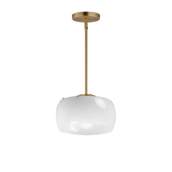 Glazed One Light Pendant in White/Natural Aged Brass (16|26141WTNAB)