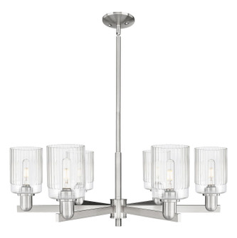 Arcadia Six Light Chandelier in Satin Nickel (405|716-6CR-SN-G342)