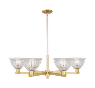 Arcadia Six Light Chandelier in Satin Gold (405|716-6CR-SG-G422)
