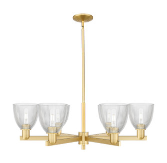 Arcadia Six Light Chandelier in Satin Gold (405|716-6CR-SG-G382)