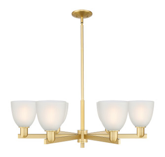 Arcadia Six Light Chandelier in Satin Gold (405|716-6CR-SG-G381)