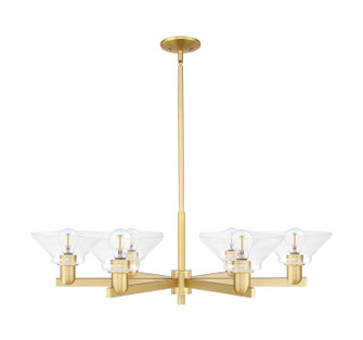Arcadia Six Light Chandelier in Satin Gold (405|716-6CR-SG-G132)