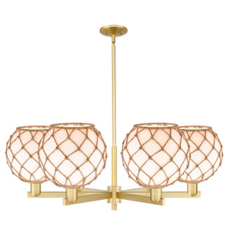 Arcadia Six Light Chandelier in Satin Gold (405|716-6CR-SG-G121-10RB)