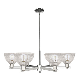 Arcadia Six Light Chandelier in Polished Nickel (405|716-6CR-PN-G422)