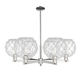 Arcadia Six Light Chandelier in Polished Nickel (405|716-6CR-PN-G122-10RW)
