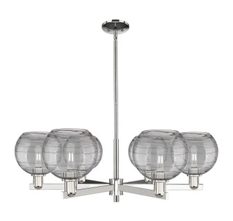 Arcadia Six Light Chandelier in Polished Nickel (405|716-6CR-PN-G1213-8SM)