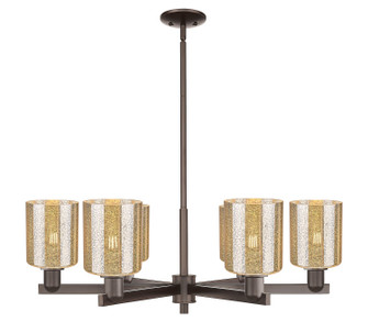 Arcadia Six Light Chandelier in Oil Rubbed Bronze (405|716-6CR-OB-G116)