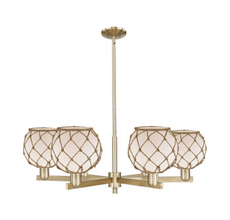 Arcadia Six Light Chandelier in Champagne Bronze (405|716-6CR-CB-G121-8RB)