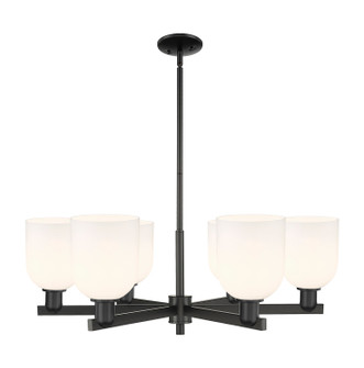 Arcadia Six Light Chandelier in Matte Black (405|716-6CR-BK-G558-6GWH)