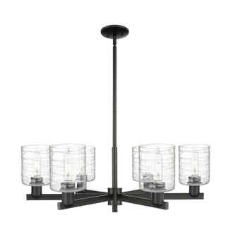 Arcadia Six Light Chandelier in Matte Black (405|716-6CR-BK-G1113)