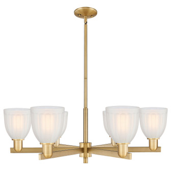 Arcadia Six Light Chandelier in Brushed Brass (405|716-6CR-BB-G441)